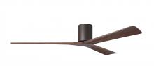  IR3H-TB-WA-72 - Irene-3H three-blade flush mount paddle fan in Textured Bronze finish with 72” solid walnut tone