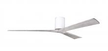  IR3H-WH-BW-72 - Irene-3H three-blade flush mount paddle fan in Gloss White finish with 72” solid barn wood tone