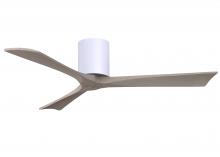  IR3H-WH-GA-52 - Irene-3H three-blade flush mount paddle fan in Matte White finish with 52” Gray Ash tone blades.