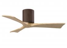  IR3H-WN-LM-42 - Irene-3H three-blade flush mount paddle fan in Walnut finish with 42” Light Maple tone blades. 