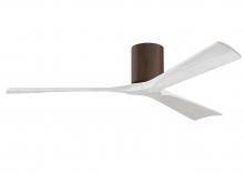  IR3H-WN-MWH-60 - Irene-3H three-blade flush mount paddle fan in Walnut finish with 60” solid matte white wood bla