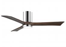  IR3HLK-CR-WA-52 - Irene-3HLK three-blade flush mount paddle fan in Polished Chrome finish with 52” solid walnut to