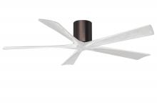  IR5H-BB-MWH-60 - Irene-5H five-blade flush mount paddle fan in Brushed Bronze finish with 60” solid matte white w