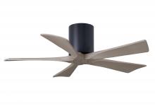  IR5H-BK-GA-42 - Irene-5H three-blade flush mount paddle fan in Matte Black finish with 42” Gray Ash  tone blades