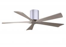  IR5H-BN-GA-52 - Irene-5H three-blade flush mount paddle fan in Brushed Nickel finish with 52” Gray Ash tone blad