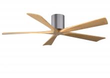  IR5H-BP-LM-60 - Irene-5H three-blade flush mount paddle fan in Brushed Pewter finish with 60” Light Maple tone b