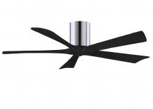  IR5H-CR-BK-52 - Irene-5H five-blade flush mount paddle fan in Polished Chrome finish with 52” solid matte black