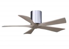  IR5H-CR-GA-42 - Irene-5H three-blade flush mount paddle fan in Polished Chrome finish with 42” Gray Ash  tone bl