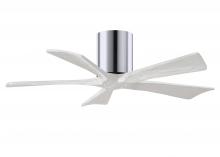  IR5H-CR-MWH-42 - Irene-5H five-blade flush mount paddle fan in Polished Chrome finish with 42” solid matte white