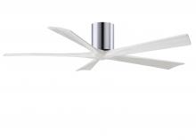  IR5H-CR-MWH-60 - Irene-5H five-blade flush mount paddle fan in Polished Chrome finish with 60” solid matte white