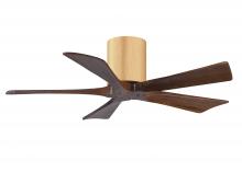  IR5H-LM-WA-42 - Irene-5H three-blade flush mount paddle fan in Light Maple finish with 42” Walnut tone blades. 