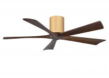  IR5H-LM-WA-52 - Irene-5H three-blade flush mount paddle fan in Brushed Brass finish with 52” Walnut tone blades.