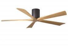  IR5H-TB-LM-60 - Irene-5H three-blade flush mount paddle fan in Textured Bronze finish with 60” Light Maple tone