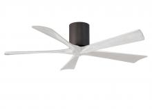  IR5H-TB-MWH-52 - Irene-5H five-blade flush mount paddle fan in Textured Bronze finish with 52” solid matte white