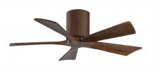  IR5H-WN-WA-42 - Irene-5H five-blade flush mount paddle fan in Walnut finish with 42” solid walnut tone blades. 