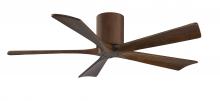  IR5H-WN-WA-52 - Irene-5H five-blade flush mount paddle fan in Walnut finish with 52” solid walnut tone blades. 