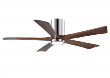  IR5HLK-CR-WA-52 - IR5HLK five-blade flush mount paddle fan in Polished Chrome finish with 52” solid walnut tone bl