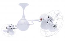  IV-WH-MTL - Italo Ventania 360° dual headed rotational ceiling fan in gloss white finish with metal blades.