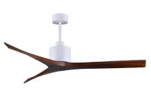  MW-MWH-WA-60 - Mollywood 6-speed contemporary ceiling fan in Matte White finish with 60” solid walnut tone blad