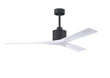  NK-BK-MWH-60 - Nan 6-speed ceiling fan in Matte Black finish with 60” solid matte white wood blades