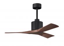  NK-BK-WA-42 - Nan 6-speed ceiling fan in Matte Black finish with 42” solid walnut tone wood blades