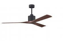  NK-BK-WA-60 - Nan 6-speed ceiling fan in Matte Black finish with 60” solid walnut tone wood blades