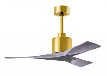  NK-BRBR-BW-42 - Nan 6-speed ceiling fan in Brushed Brass finish with 42” solid barn wood tone wood blades