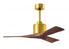  NK-BRBR-WA-42 - Nan 6-speed ceiling fan in Brushed Brass finish with 42” solid walnut tone wood blades