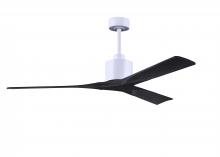  NK-MWH-BK-60 - Nan 6-speed ceiling fan in Matte White finish with 60” solid matte black wood blades