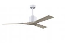  NK-MWH-GA-60 - Nan 6-speed ceiling fan in Matte White finish with 60” solid gray ash tone wood blades