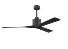  NK-TB-BK-60 - Nan 6-speed ceiling fan in Textured Bronze finish with 60” solid matte black wood blades