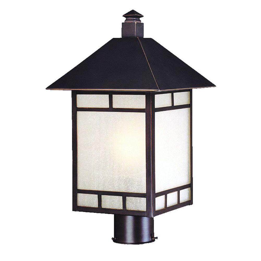 Artisan Collection Post-Mount 1-Light Outdoor Architectural Bronze Light Fixture