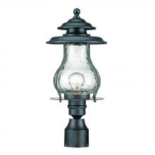  8207BK - Blue Ridge Collection Post-Mount 1-Light Outdoor Matte Black Light Fixture