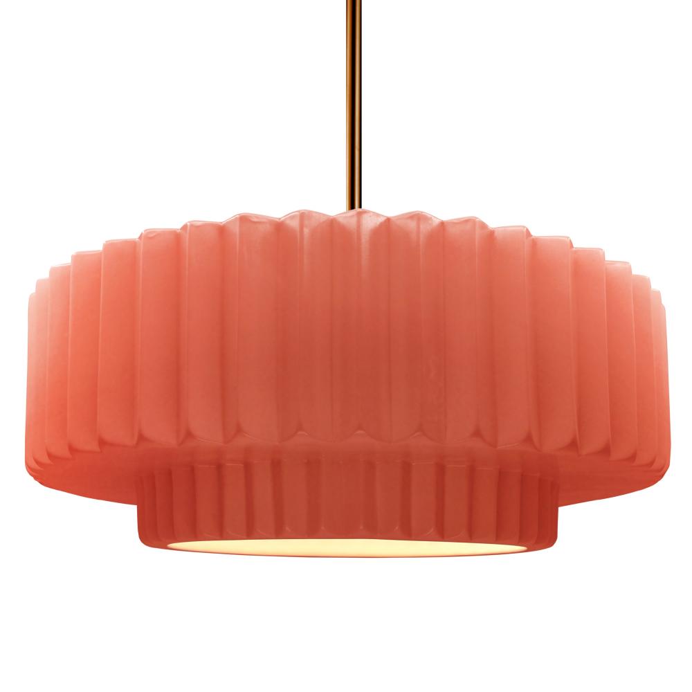 Large Tier Pleated LED Pendant