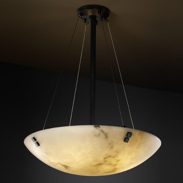 18" LED Pendant Bowl w/ Pair Square Finials