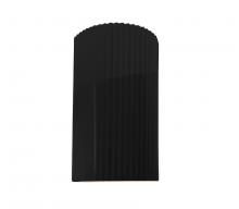 Justice Design Group CER-5745W-BKMT - Large ADA LED Pleated Cylinder Wall Sconce (Outdoor)