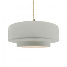  CER-6545-BIS-BRSS-BEIG-TWST - Large Tier 1-Light Pendant