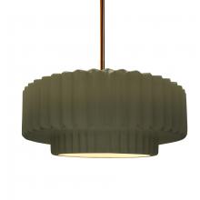  CER-6553-MGRN-BRSS-RIGID-LED1-700 - Medium Tier Pleated LED Pendant