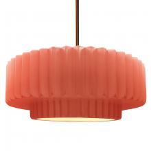  CER-6555-BSH-BRSS-RIGID-LED1-700 - Large Tier Pleated LED Pendant