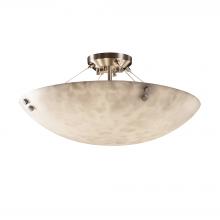  CLD-9652-35-NCKL-F1-LED5-5000 - 24" LED Semi-Flush Bowl w/ PAIR CYLINDRICAL FINIALS