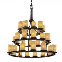 Justice Design Group CNDL-8712-14-AMBR-DBRZ-LED36-25200 - Dakota 36-Light 3-Tier Ring LED Chandelier