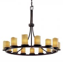  CNDL-8715-14-AMBR-DBRZ-LED15-10500 - Dakota 15-Light 1-Tier Ring LED Chandelier