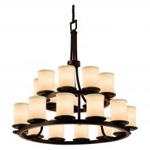  FAB-8767-10-CREM-DBRZ-LED21-14700 - Dakota 21-Light 2-Tier Ring LED Chandelier