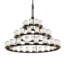 Justice Design Group FSN-8714-10-WEVE-DBRZ - Dakota 45-Light 3-Tier Ring Chandelier