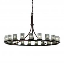 Justice Design Group WGL-8716-10-GRCB-DBRZ - Dakota 21-Light 1-Tier Ring Chandelier