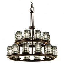  WGL-8767-10-GRCB-DBRZ-LED21-14700 - Dakota 21-Light 2-Tier Ring LED Chandelier