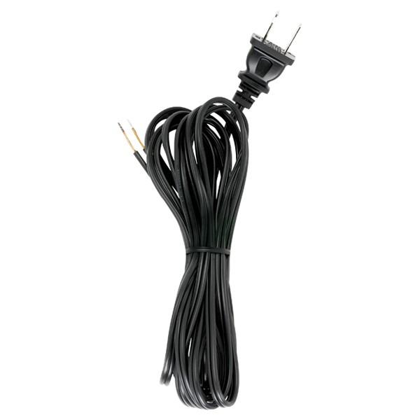 12 Foot 18/2 SPT-1 105C Cord Set; Black Finish; 72" Hank; 150 Carton; Molded Polarized Plug;