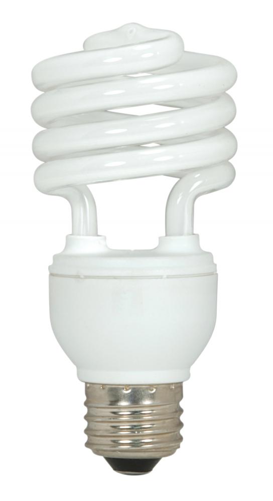 18 Watt; Mini Spiral Compact Fluorescent; 2700K; 82 CRI; Medium base; 120 Volt; 3-pack