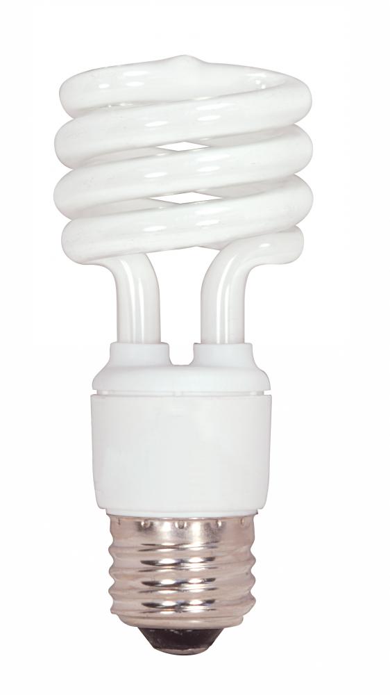 13 Watt; Mini Spiral Compact Fluorescent; 5000K; 82 CRI; Medium base; 120 Volt