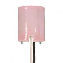  80/1791 - Keyless Pink Porcelain Mogul Socket for Open HID Fixtures, Mounting Screws Held Captive, 1/2"